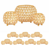 Richard - bougeoir - or ou argent - métal et cristaux de verre - lot de 24